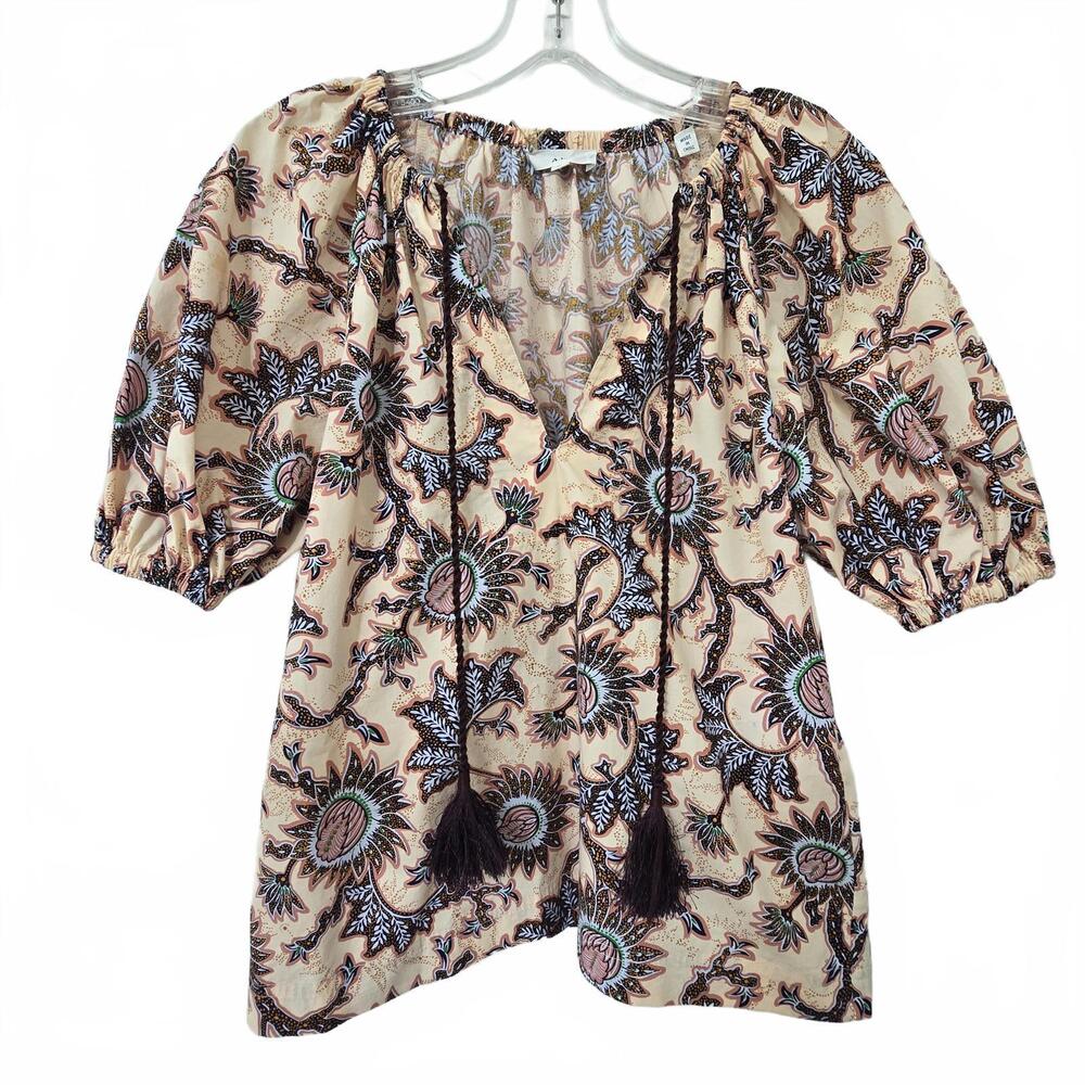 A.L.C. Floral Print Blouse with Tassels - Size 00